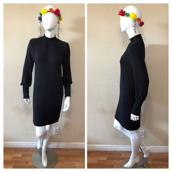 One One Six Ruched Neck Sleeve Short Dress Sz Lg - Picture 2 of 11